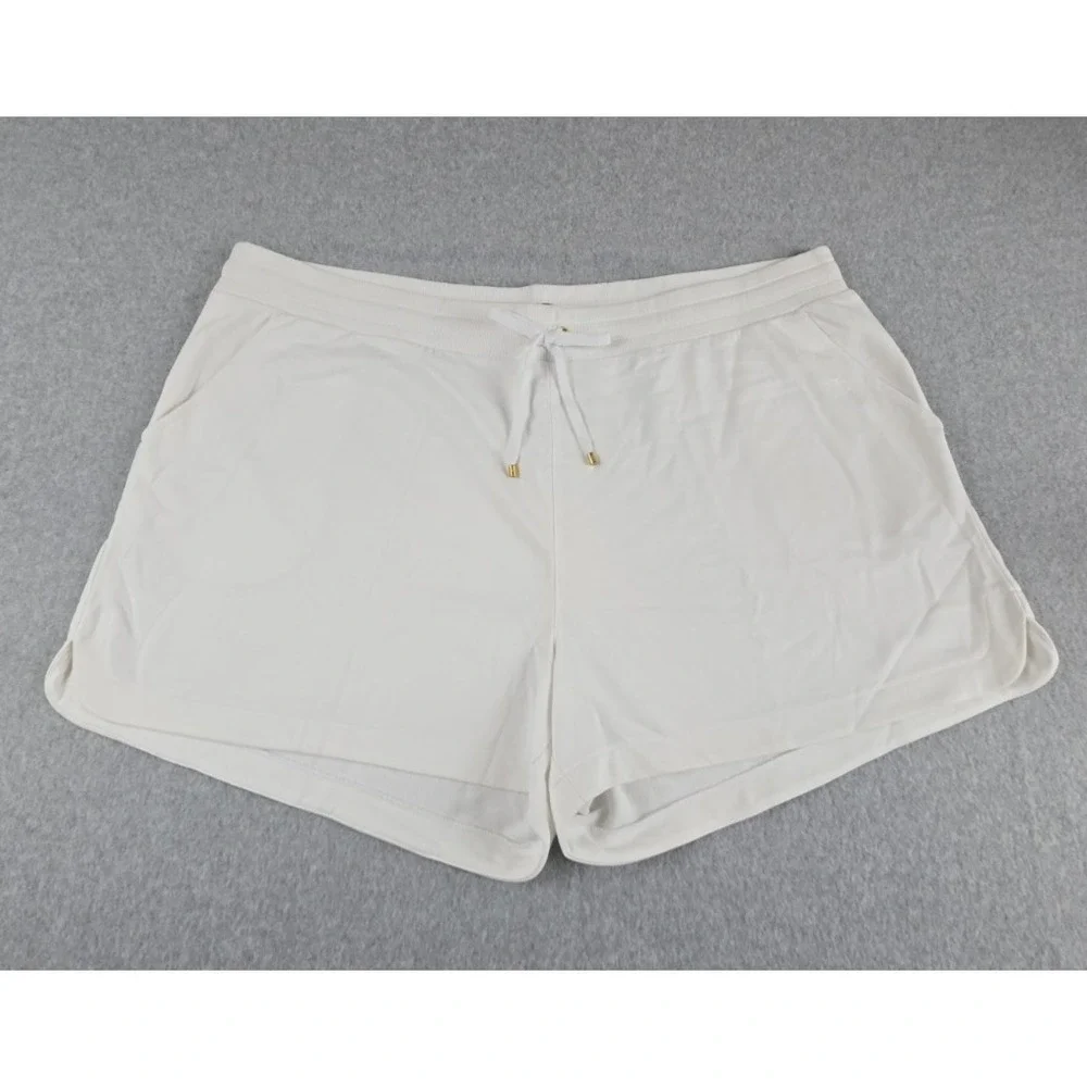 Polo Ralph Lauren Women Size 3X Fleece‎ Shorts White Stretch Summer NWT